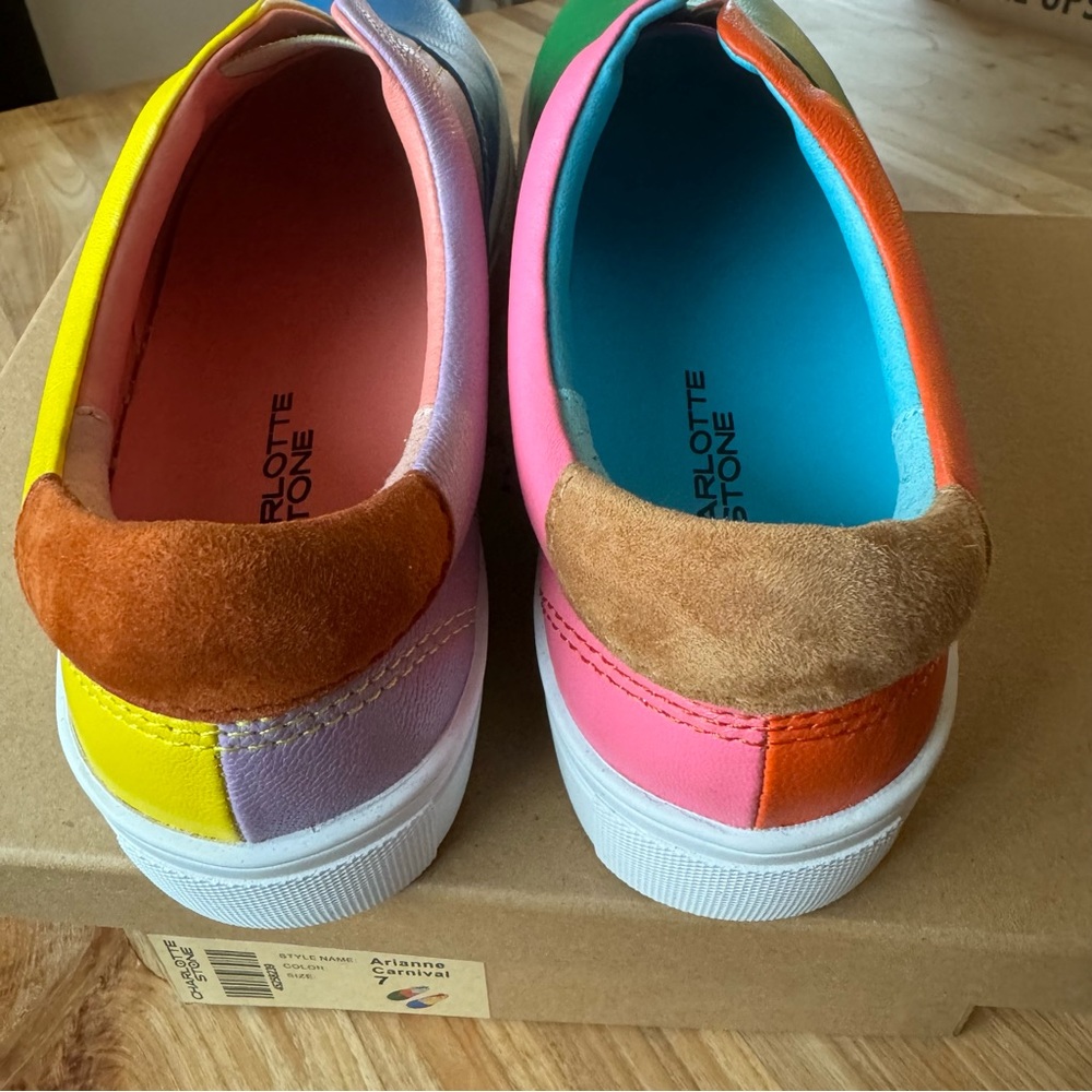 PRIDE Charlotte Stone Arianne colorful flats Carnival size 7 mismatched sneakers - Picture 8 of 16